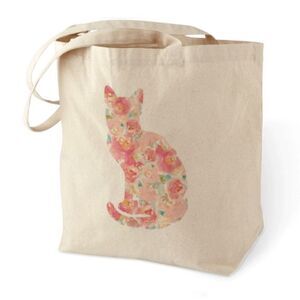 Floral Cat Tote Bag